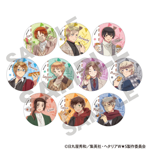 ヘタリア World☆Stars トレーディンググリッター缶バッジ 食べ歩き