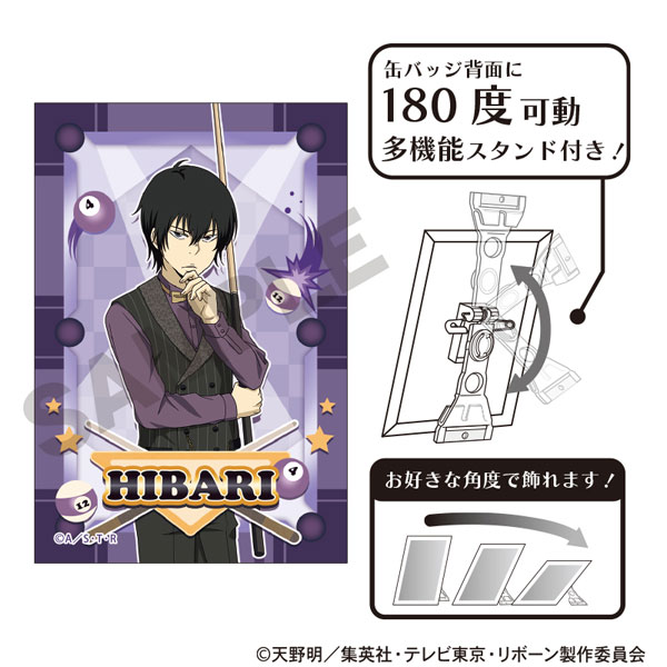 家庭教師ヒットマンREBORN！ アート缶バッジ 雲雀恭弥 ビリヤード