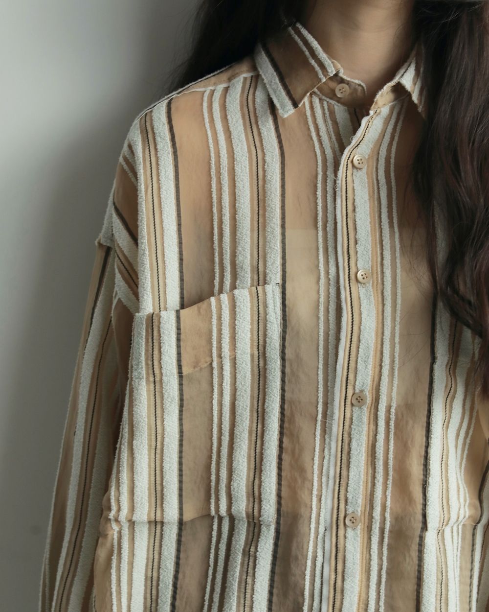ànuke online store（アンヌーク） / Sheer Stripe ShirtsSheer Stripe