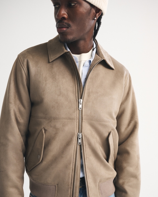 Men's Vegan Suede Bomber Jacket | Men's Sale | Abercrombie.com