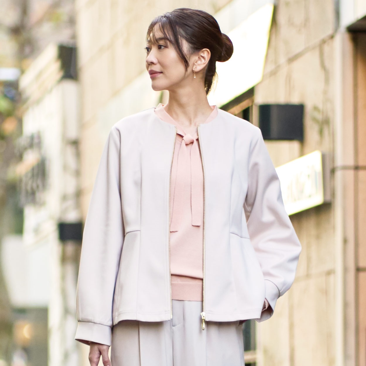 EMMA JAMES(エマジェイムス) キレイ目ダンボールニット ブルゾン