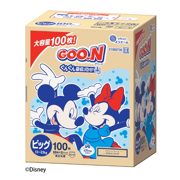 GOON グーン ぐんぐん吸収パンツ BIGサイズ 100枚入 ケース おむつ
