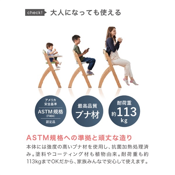 ビヨンドジュニアハイチェア ナチュラル・ブラック（訳アリ） サンプル