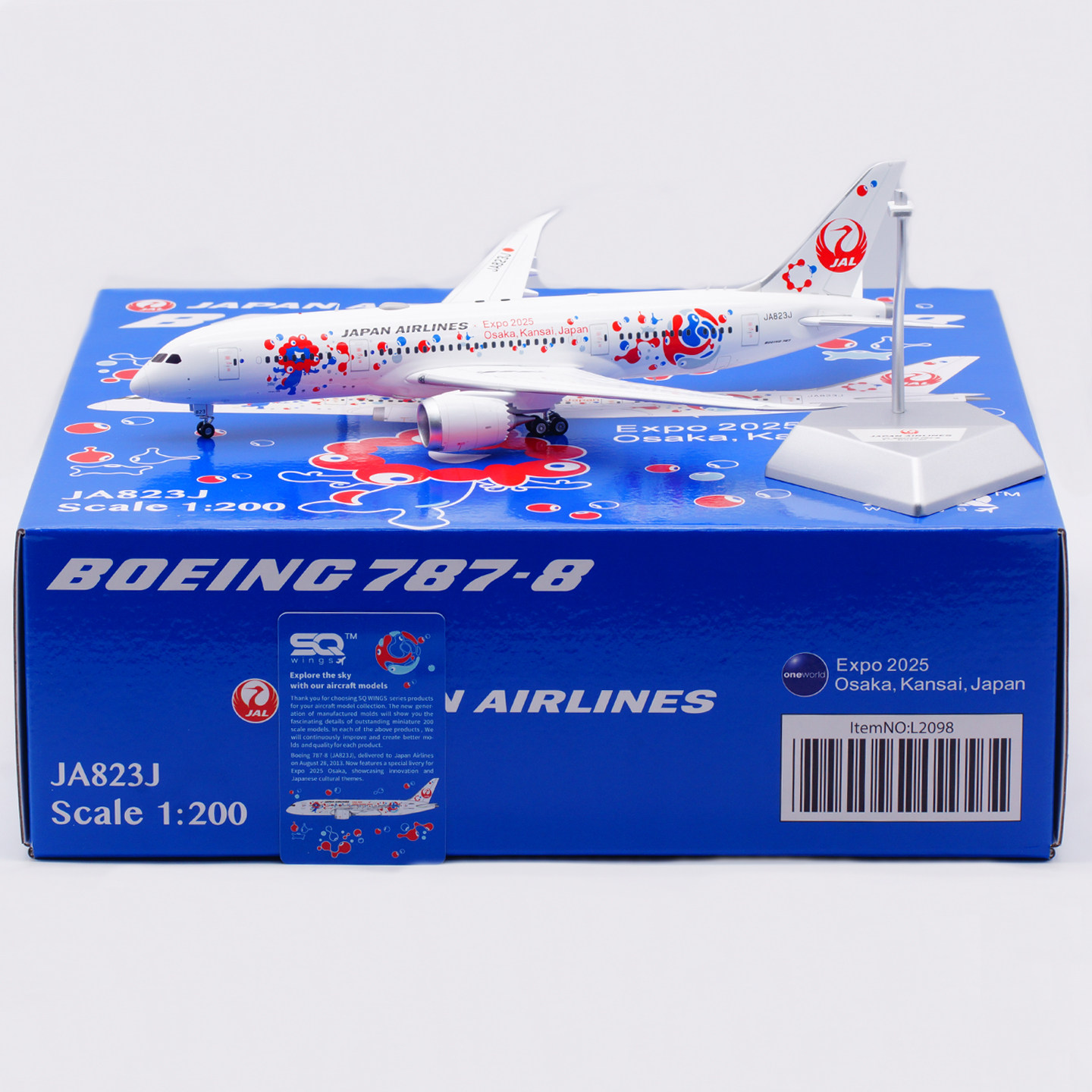 SQ Wings 1:200 JAL日本航空波音787-8飞机模型酷炫合金收藏品_航模_