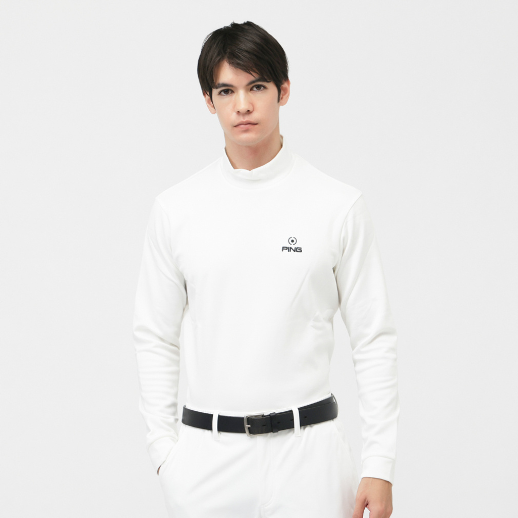 ピン ゴルフウェア 長袖シャツ 秋 冬 裏起毛長袖ハイネックシャツ