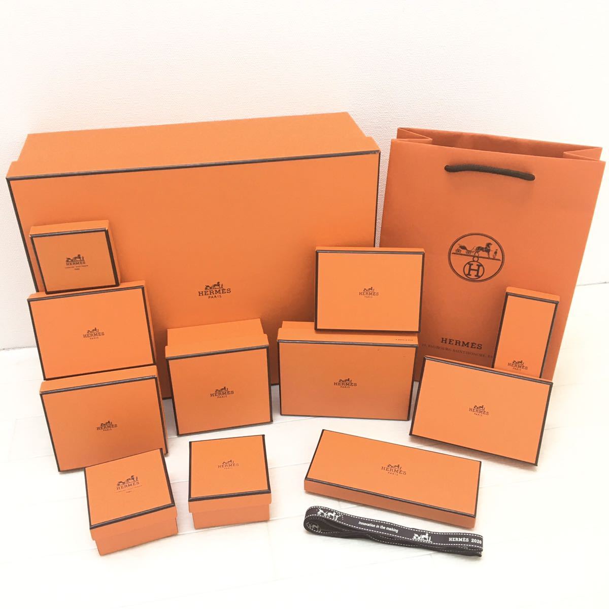 ㊴美品 HERMES エルメス ピコタンロックPM用 オレンジ 空箱 長方形 ㊴