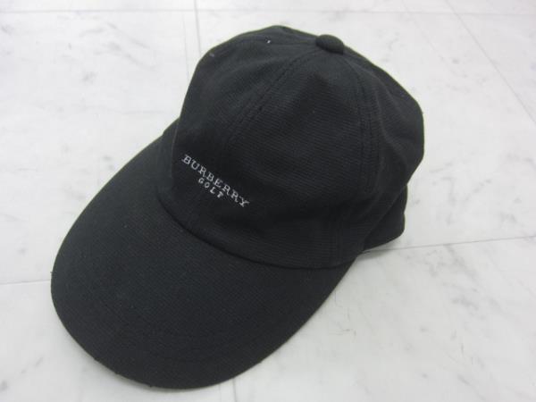 バーバリーゴルフ キャップ 帽子 黒ノバチェック柄 ゴルフキャップ Xの