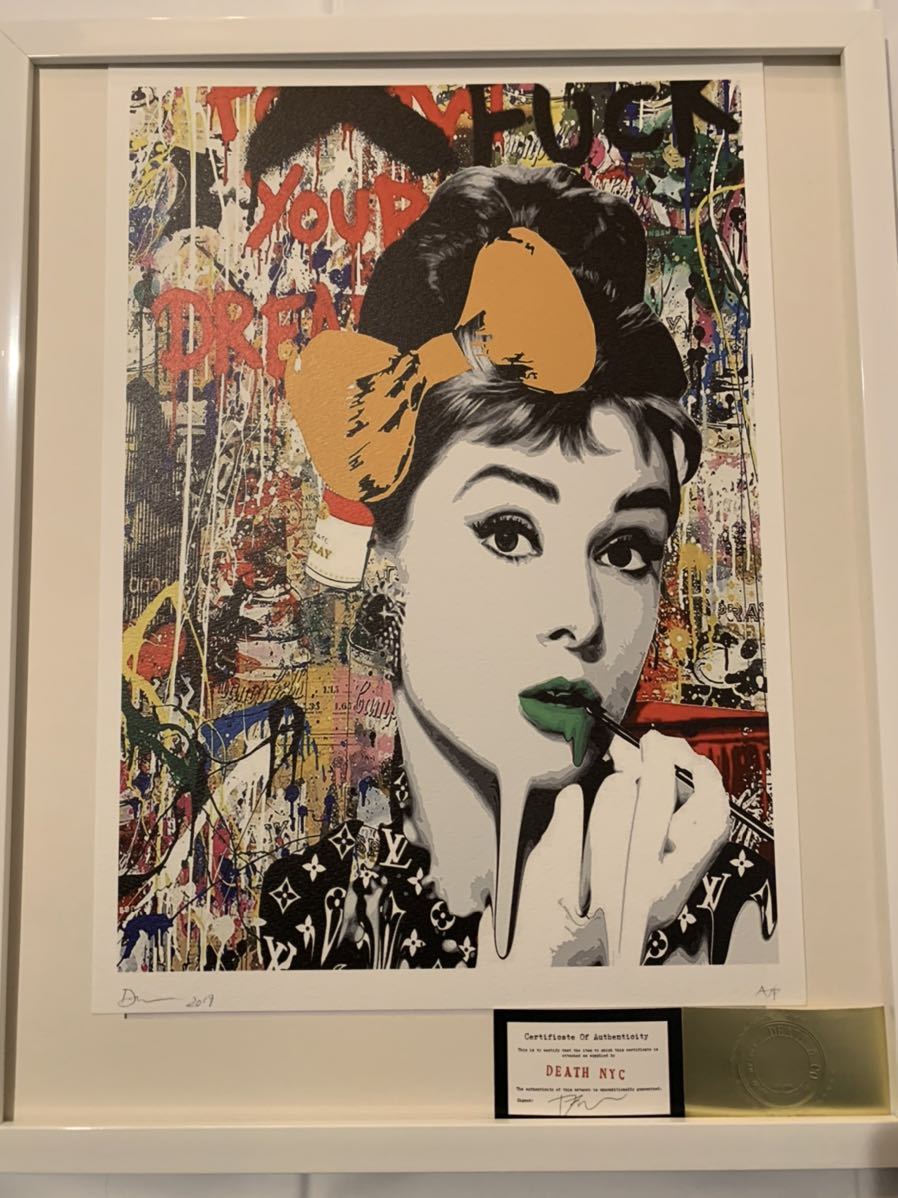 新品】death NYC シルクスクリーン絵アートLOUIS VUITTON オードリー