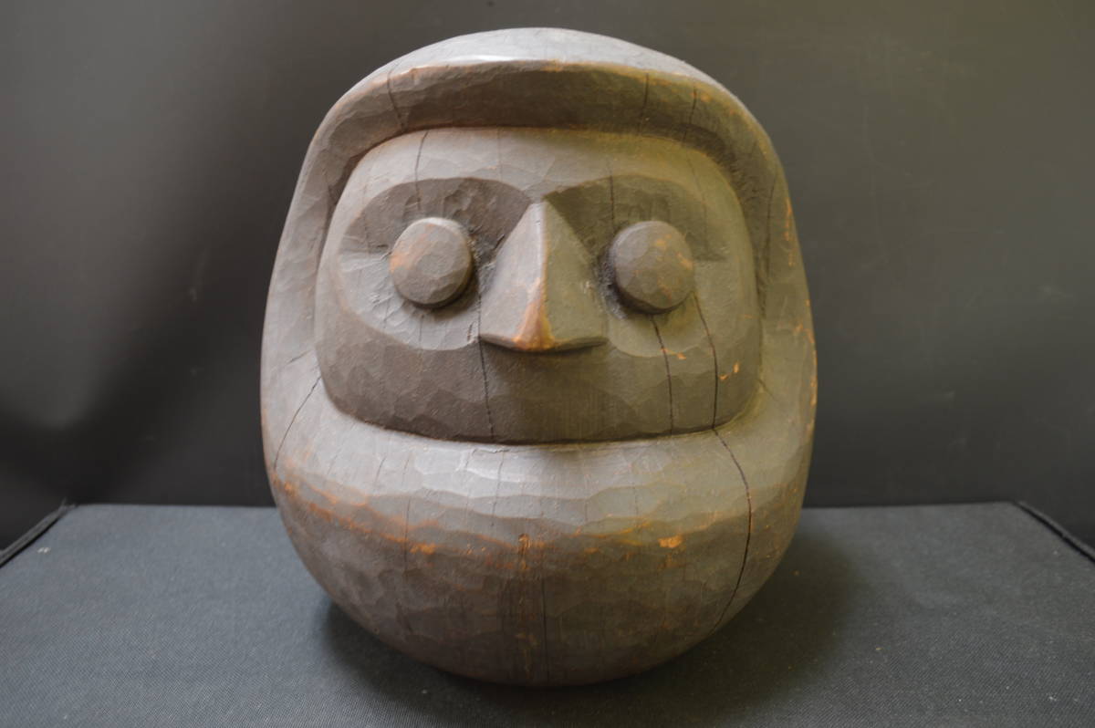 大正時代◇相州だるま/達磨 大だるま 張り子された状態 木製木型 高さ