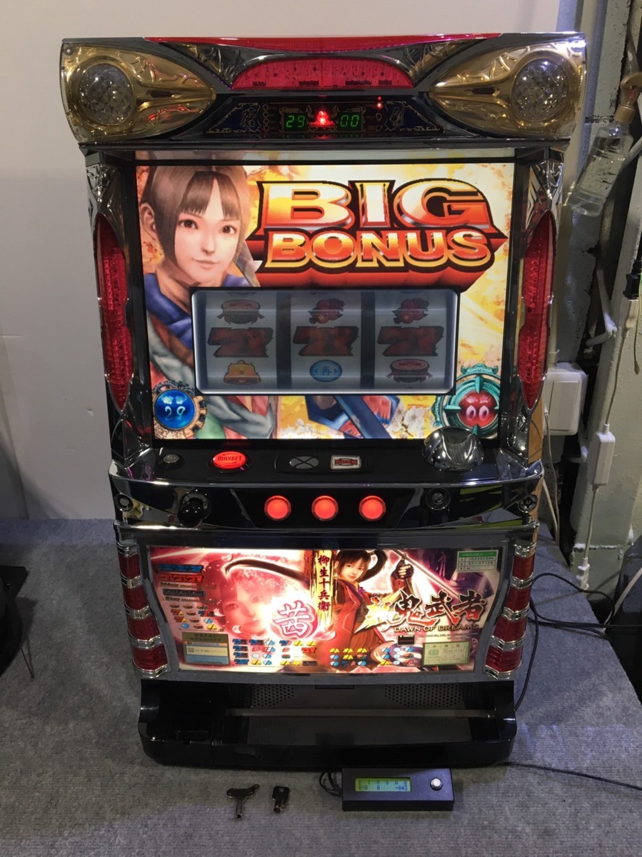 1円 ロデオ パチスロ 実機 新鬼武者Z 茜パネル 5号機 ART 台キー/設定