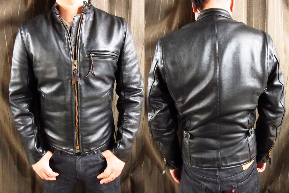 40 オールド VANSON シングル ライダース B レザー ジャケット 革