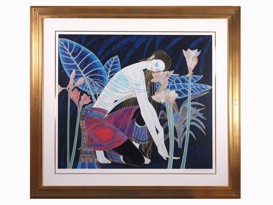 丁紹光、『黄金時代』、希少画集画、ティンシャオカン、新品額・額装付