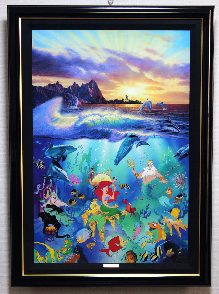 美品ラッセン 版画 ガイディングライト ディズニーアリエルコラボ 美