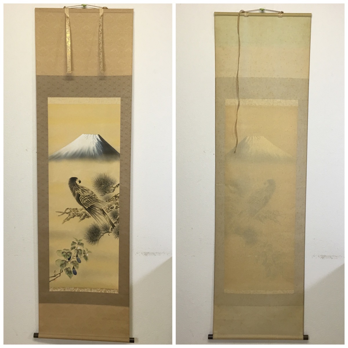 九十九堂】掛軸 『尾崎 春秋』 一富士二鷹三茄子 状態良いです！！ 共