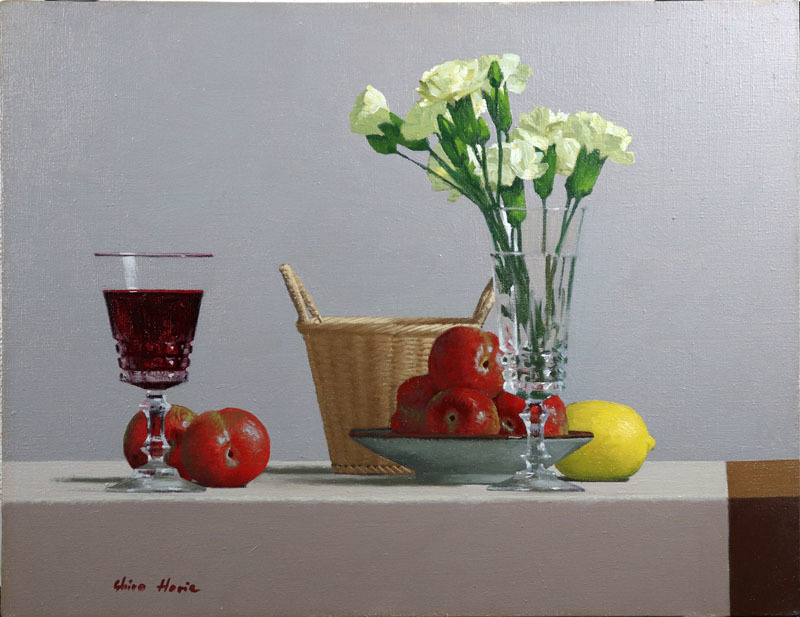 ◇堀江史郎◇カーネーションなど◇油彩◇P10号◇写実◇飾りやすい