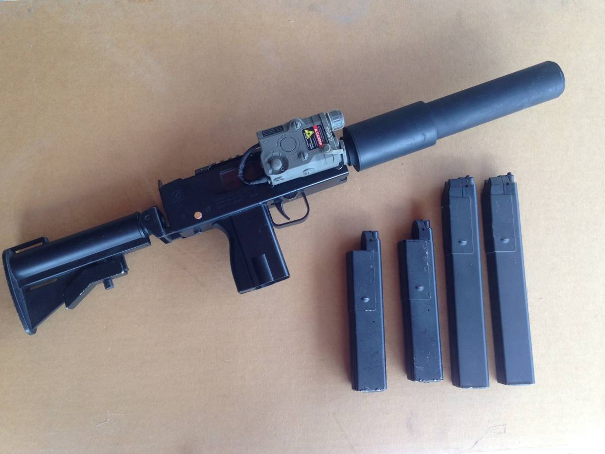 マルイmac10 カスタム電動ガン 多弾ショートマガジンリポバッテリー付き