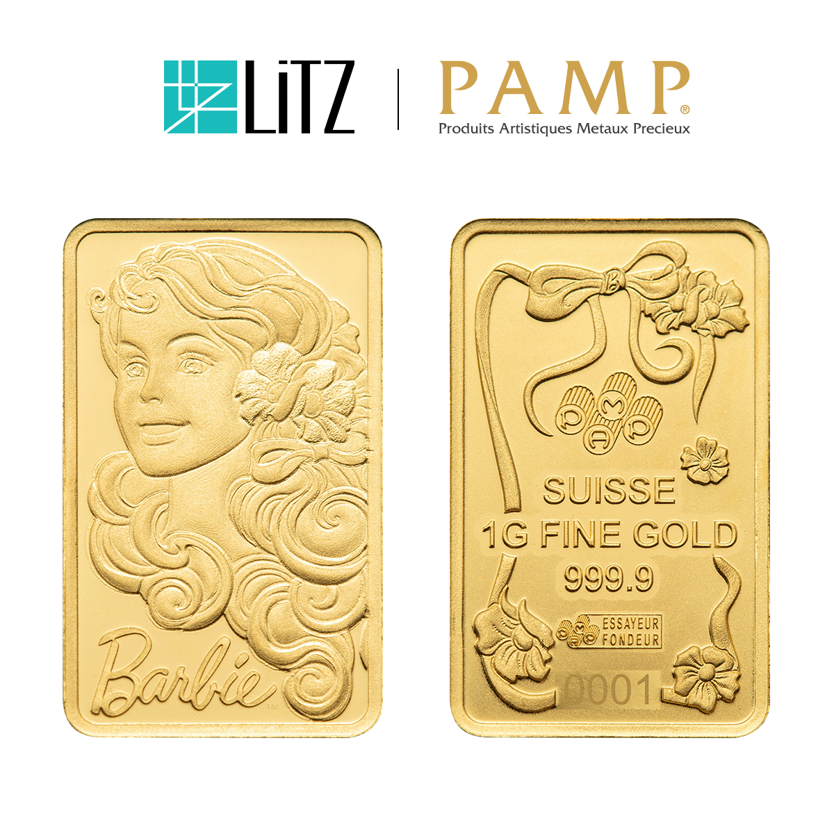 1 gram] LITZ PAMP Suisse x Iconic Barbie™ Limited Edition Gold Bar