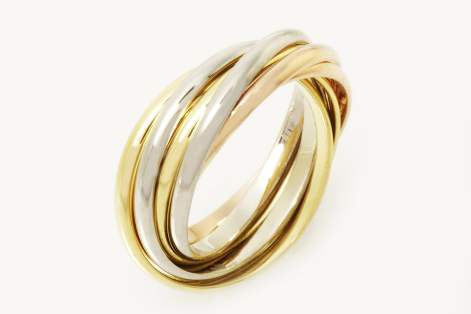 トリニティリング 7連 K18YG/PG/WG #47