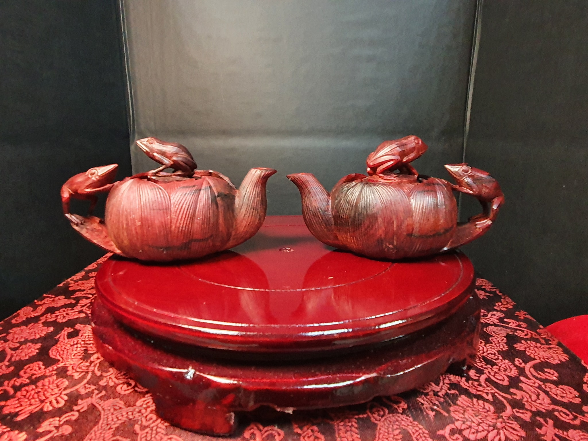 天然葡萄玉杢材刳貫圓式盆 煎茶道具木工芸茶器茶盆 【