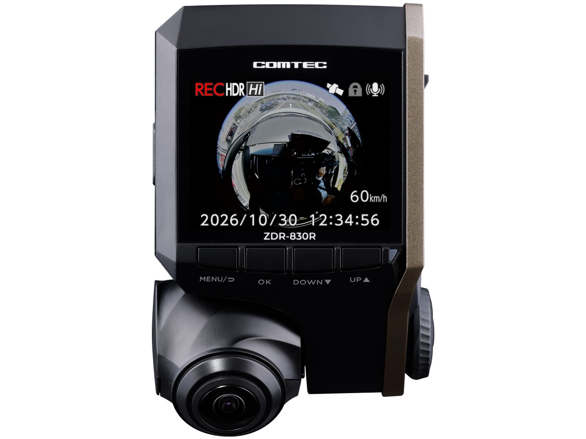 360°カメラで車内外を広範囲に記録 コムテック 新型ドライブレコーダー