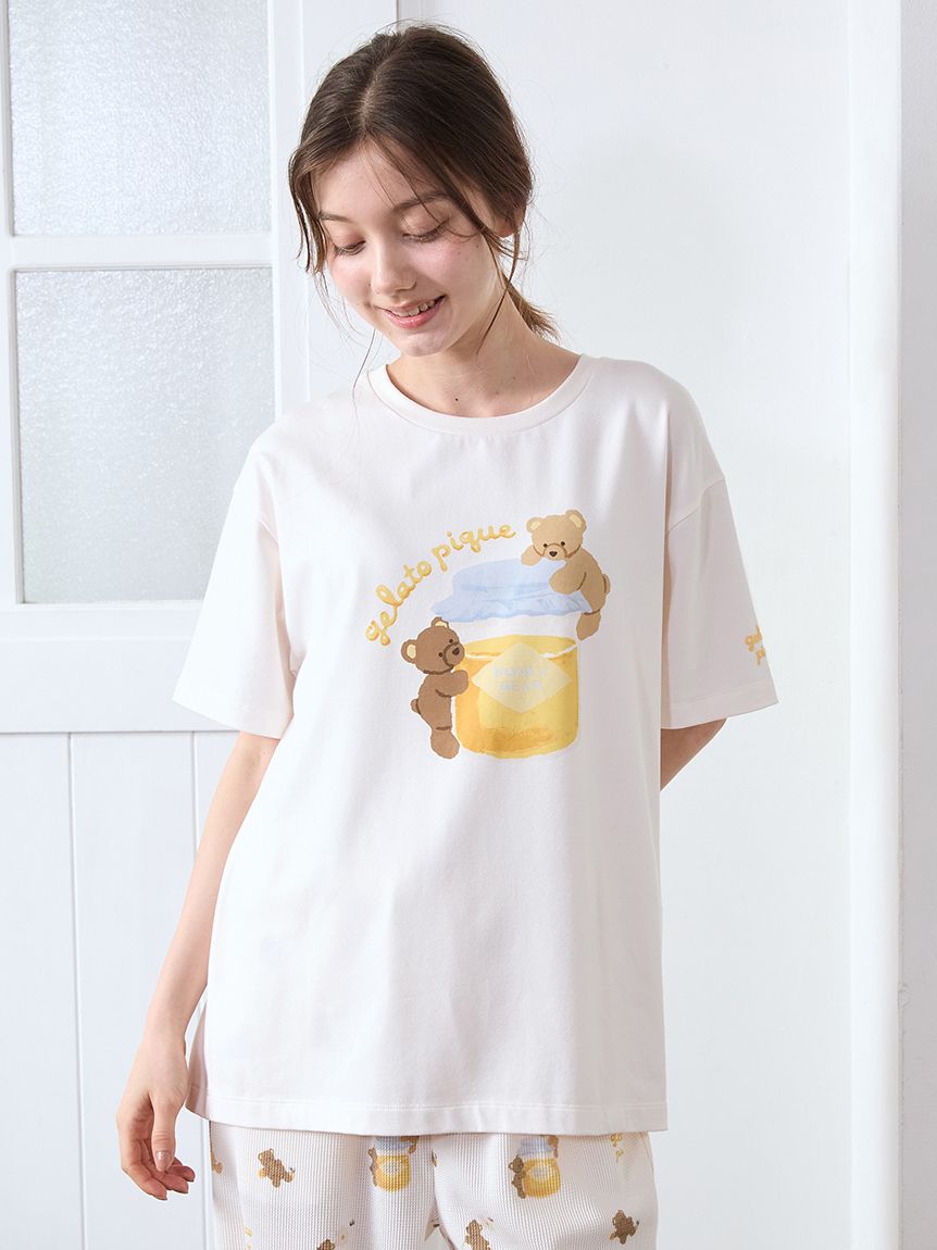 はちみつベア柄ワンポイントTシャツ(カットソー・Tシャツ)｜ルーム