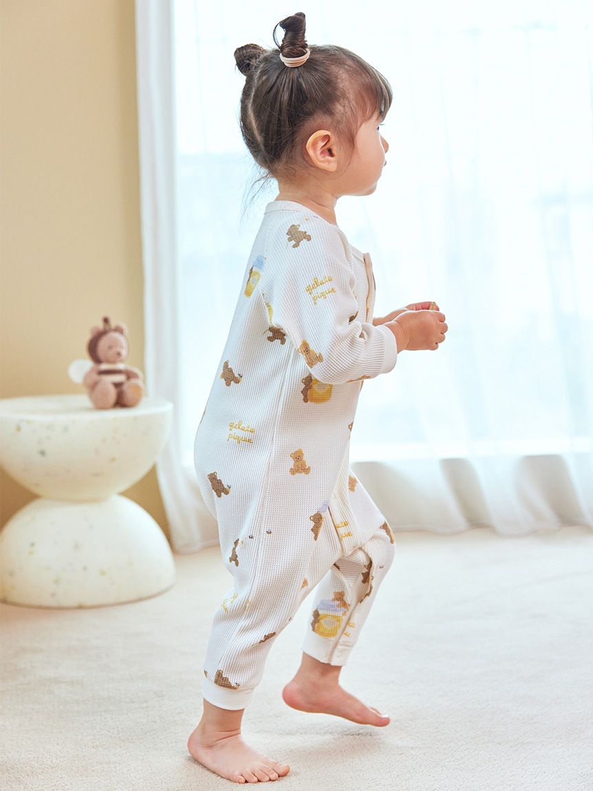 BABY】はちみつベア柄ロンパース(新生児 (50cm))｜ルームウェア