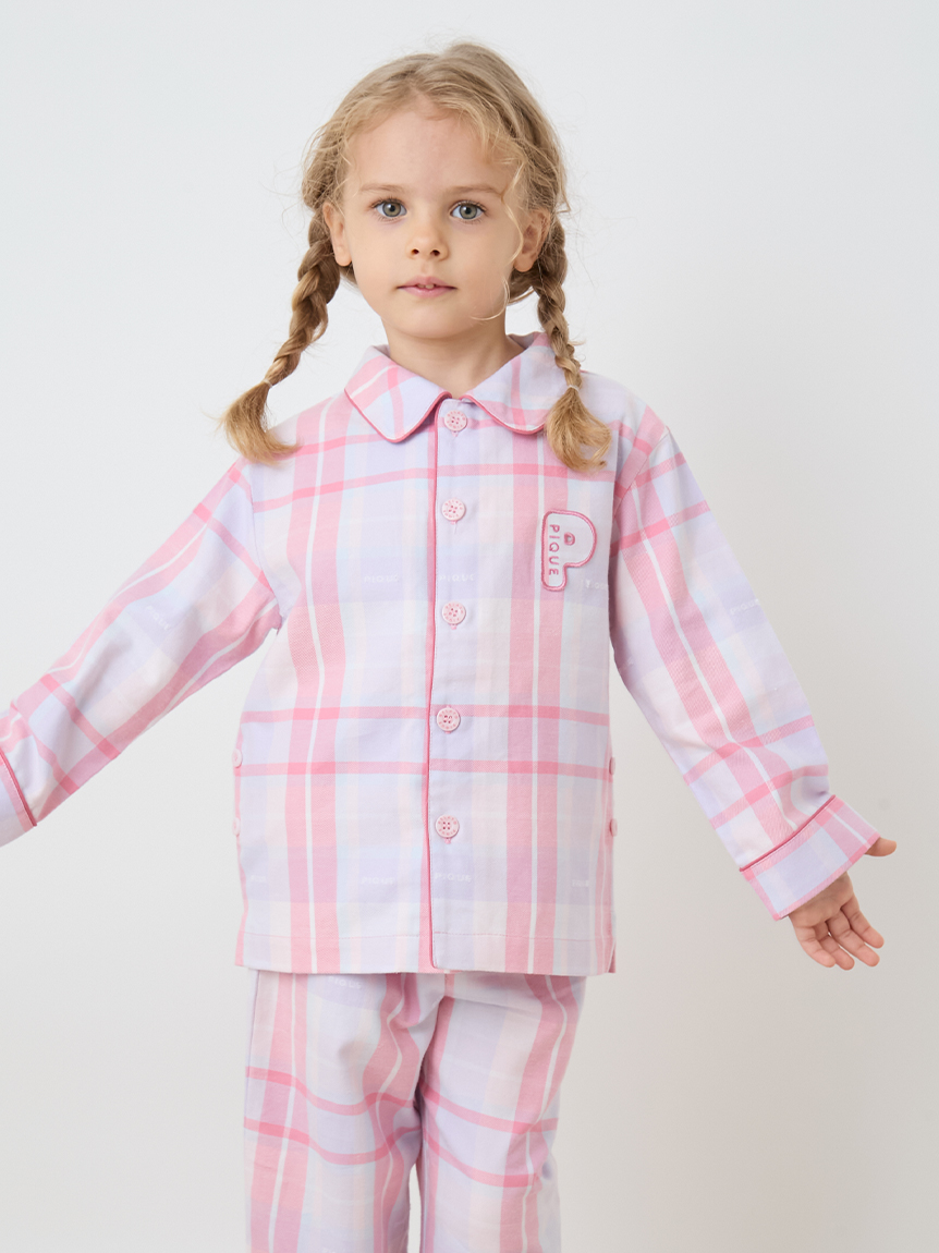 KIDS】チェック柄シャツ(カットソー＆Tシャツ)｜ルームウェア