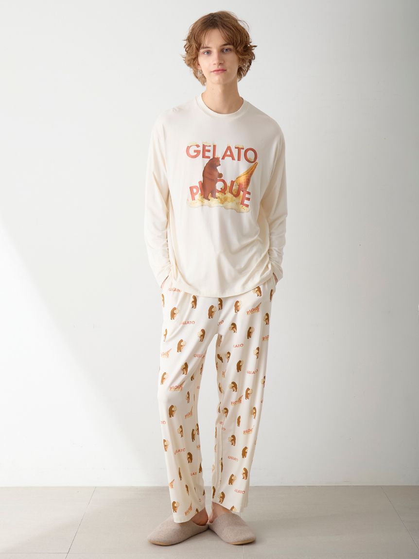 HOMME】レーヨンジェラートベア柄ロングパンツ(ロングパンツ)｜ルーム
