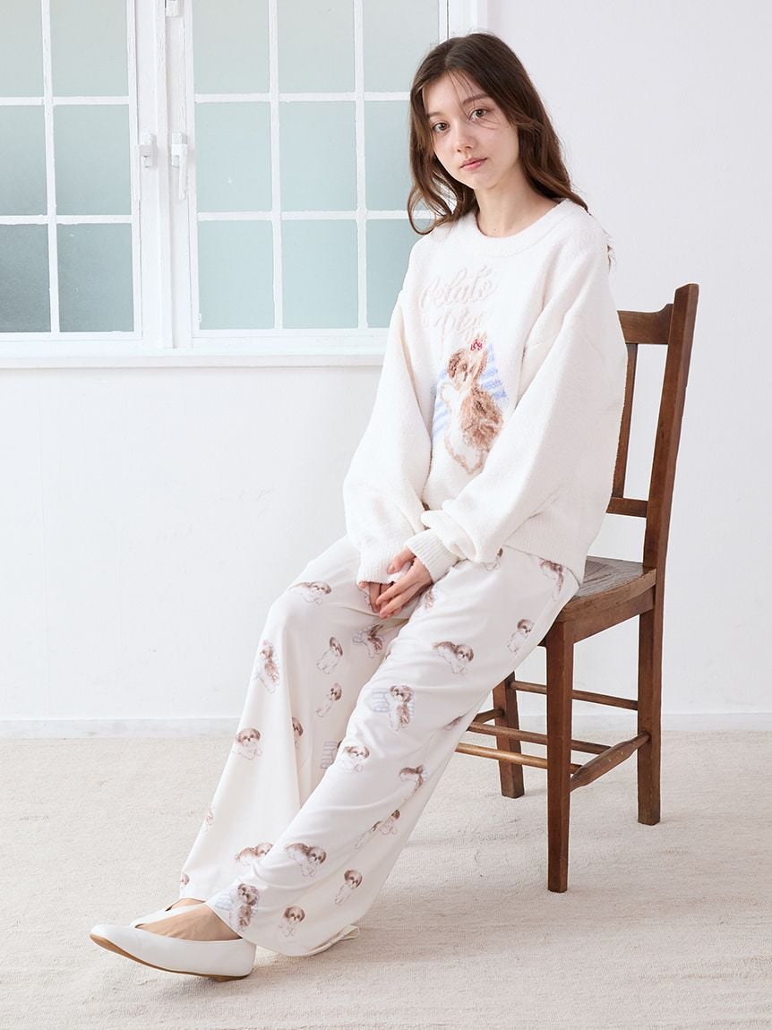 シーズー柄ロングパンツ(ロングパンツ)｜ルームウェア・パジャマ通販の