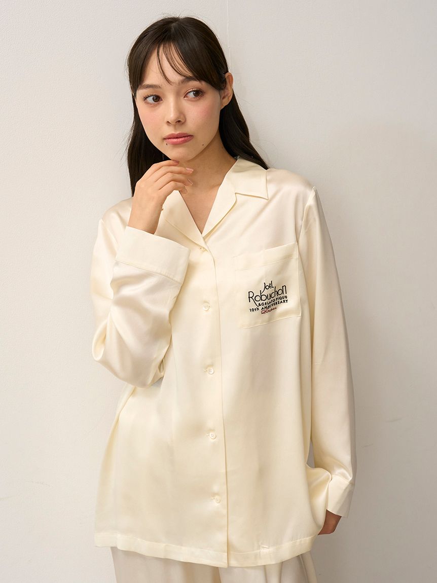 JOEL ROBUCHON】【販路限定】シルクサテンシャツ＆ロングパンツセット