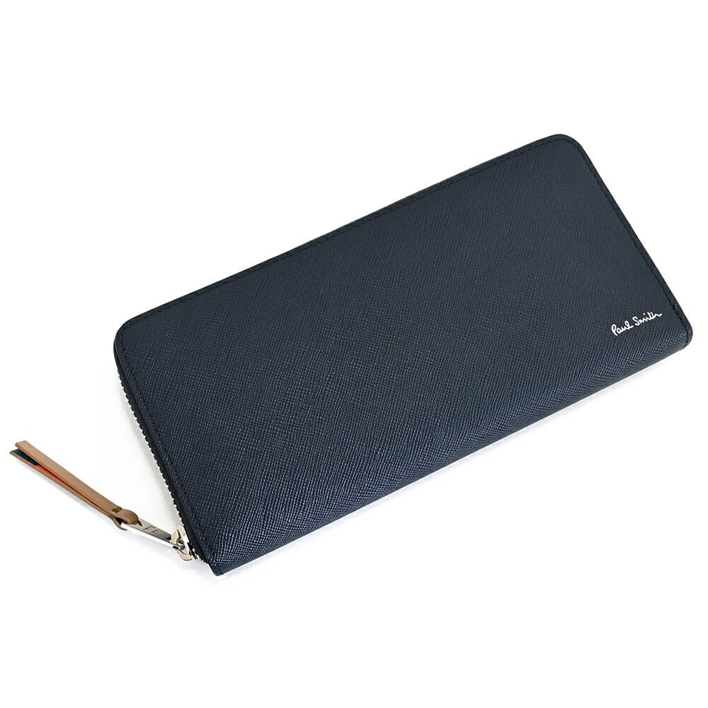 ポールスミス 財布 長財布 ラウンドファスナー 紺(ネイビー) Paul