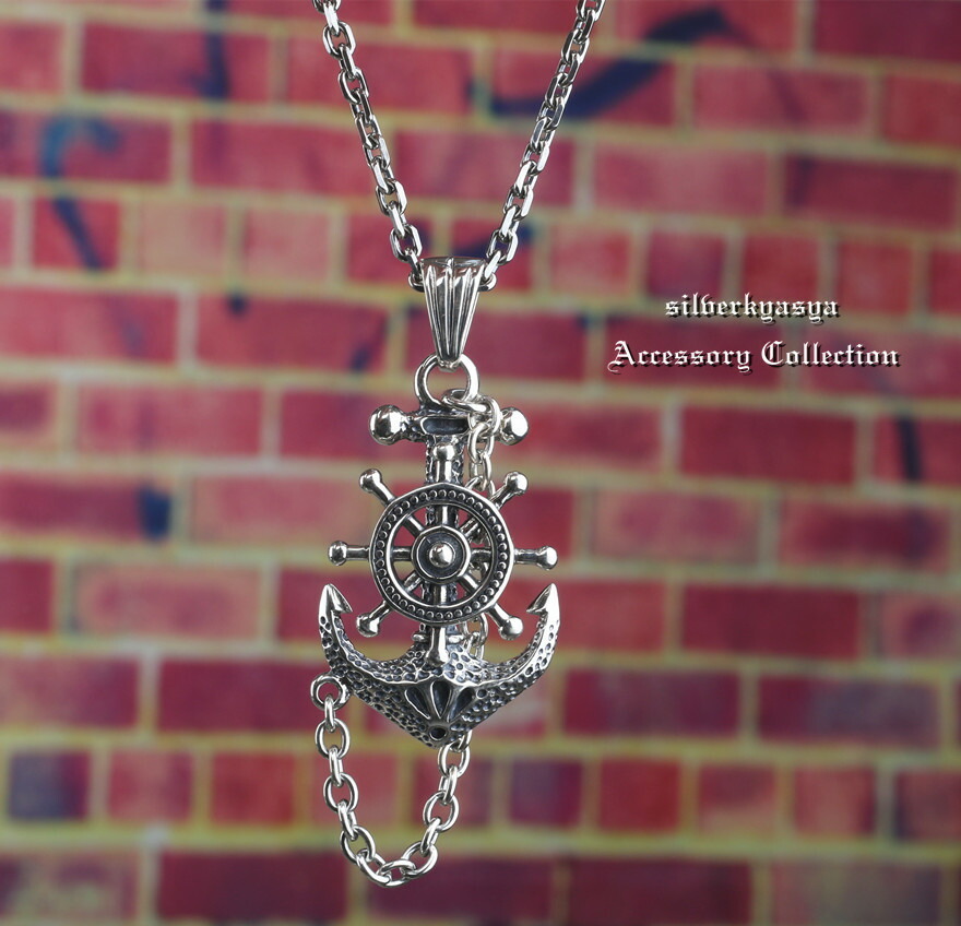 シルバー925素材 アンカーネックレス 925 ペンダント 海の男 錨 いかり