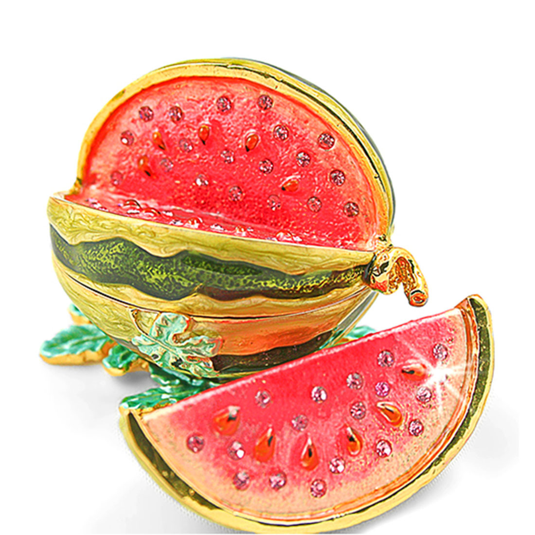 トリンケットボックス】slice,スイカがモチーフの小物入れ、掌サイズの