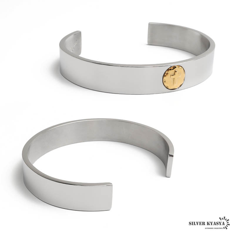 ステンレス メタルバングル シンプルブレスレット メンズバングル