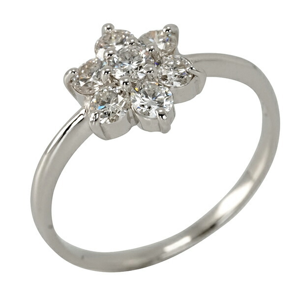 指輪 ダイヤモンド フラワーリング プラチナ プラチナ900 pt900 0.50ct