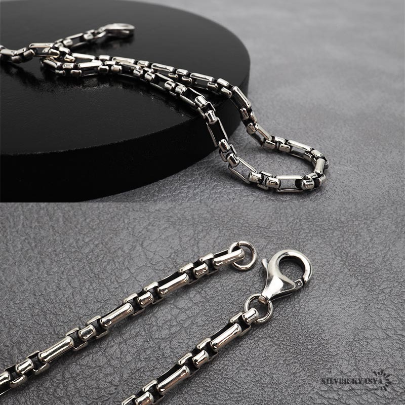 シルバー925 フィガロチェーンブレスレット シルバーブレスレット 細身