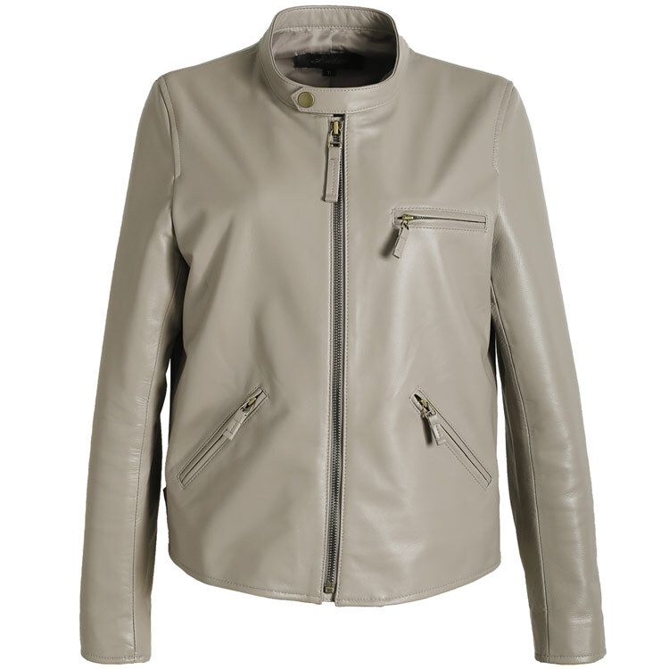 ライダース ジャケット レザー シングル ソフト イタリア ラム ノー