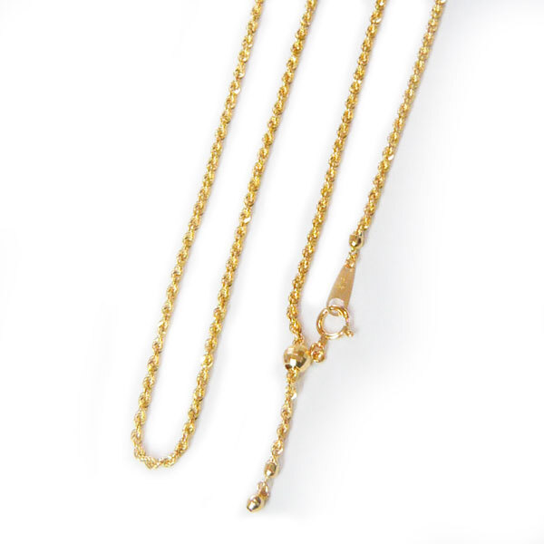 18金 イエローゴールド ネックレス ロープチェーン 70cm k18 ロング