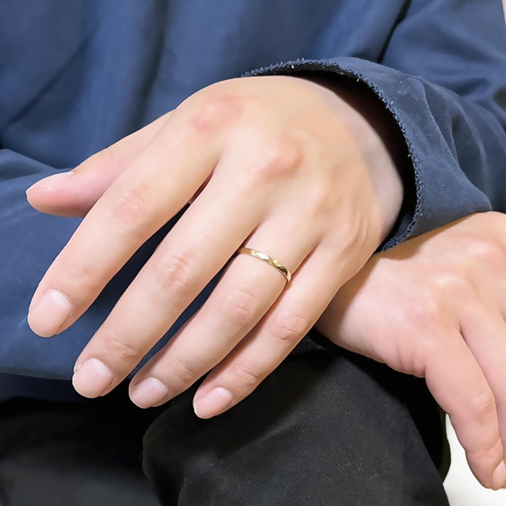 セミオーダー 刻印対応 18金 リング k18 シンプルリング 刻印 K18 誕生