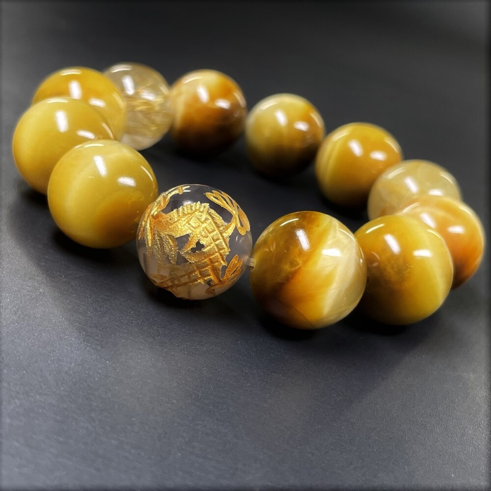 存在感抜群!!］風水神 皇帝龍 ドラゴンアゲート ゴールドタイガーアイ