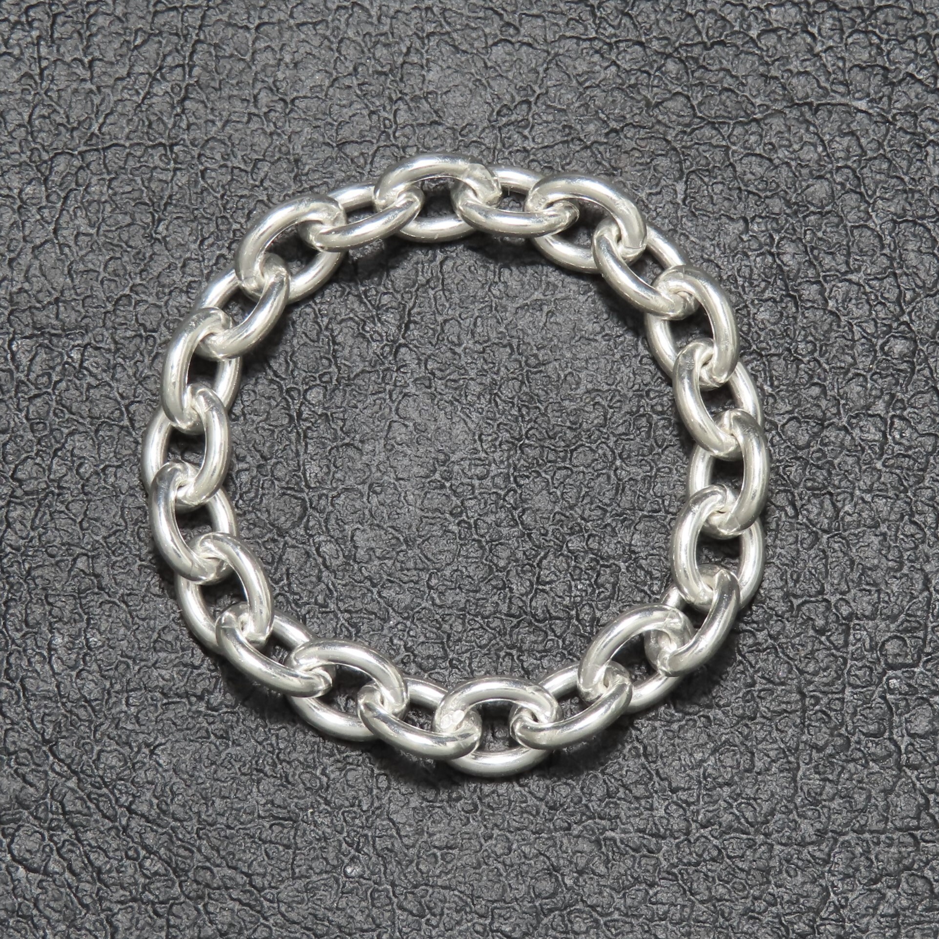 チェーンリング 指輪 シルバー925 4mm 【刻印無料】 シンプル 小豆