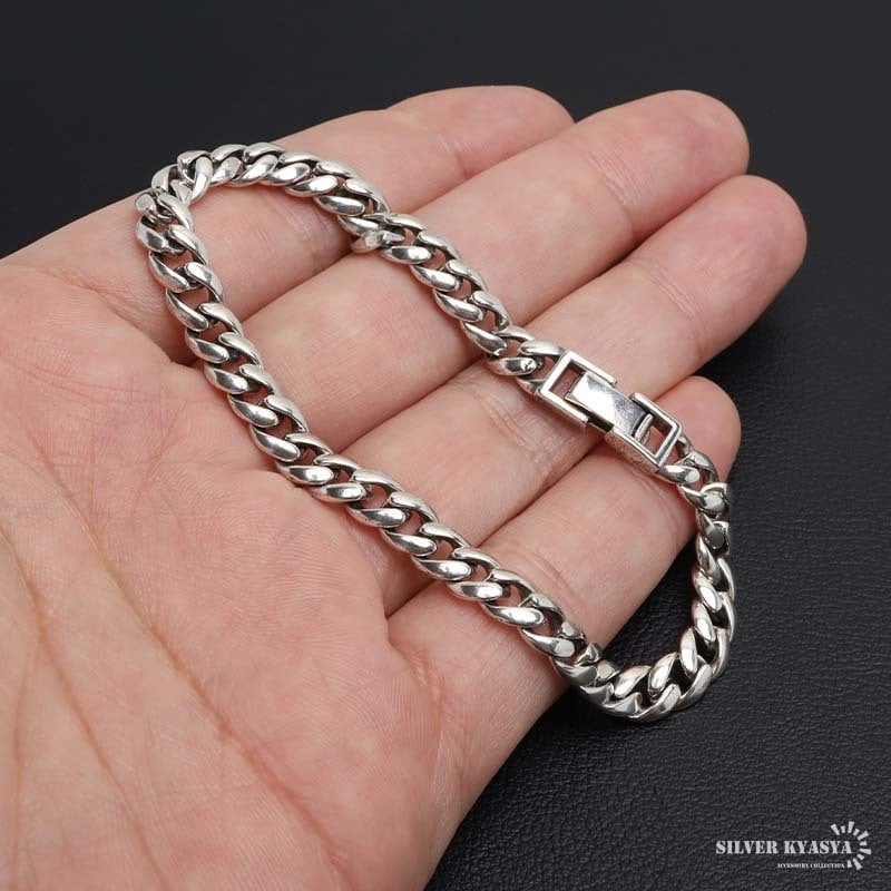 シルバー925 チェーンブレスレット 喜平ブレスレット 925 銀 メンズ