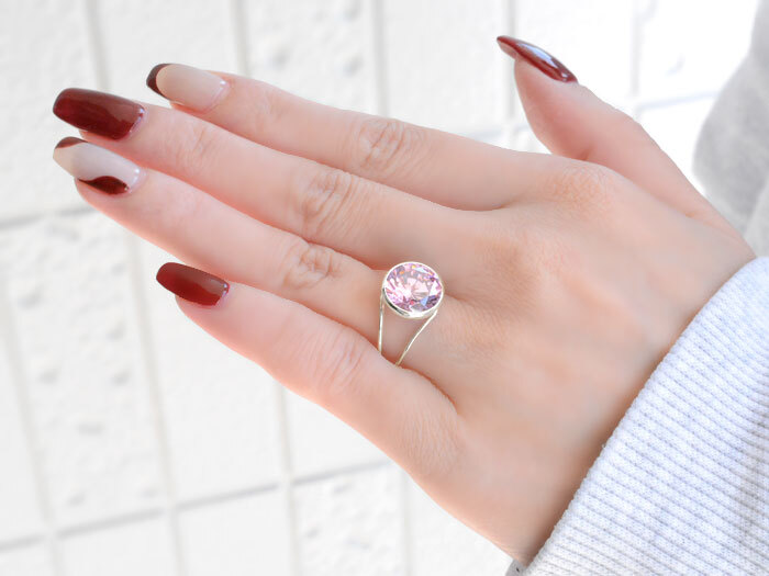 k10 リング レディース ピンクキュービックジルコニア 人工石 ピンク色