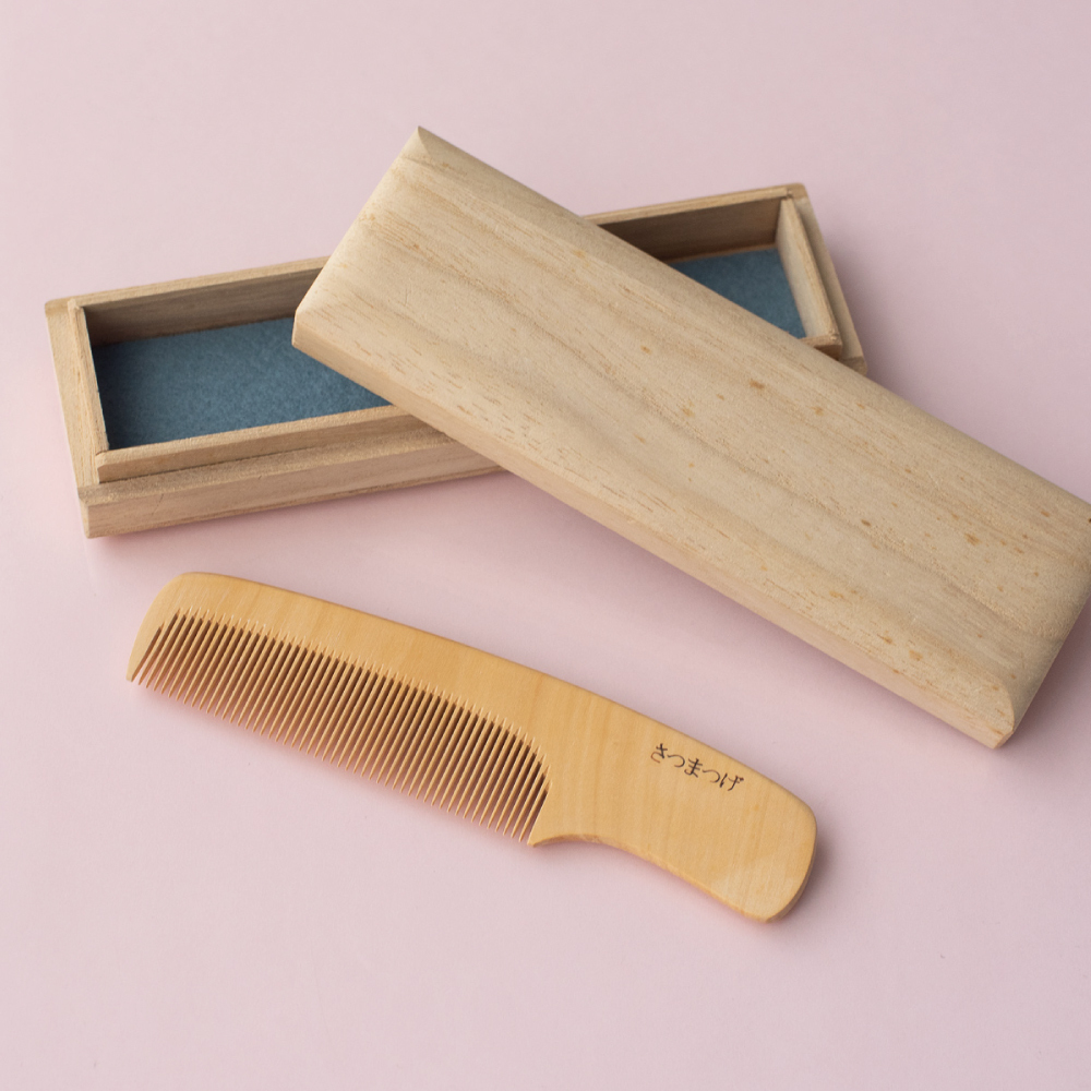 薩摩つげ櫛 てつきぐし つげぐし ギフト 4寸5分 鹿児島産 国産 つげ