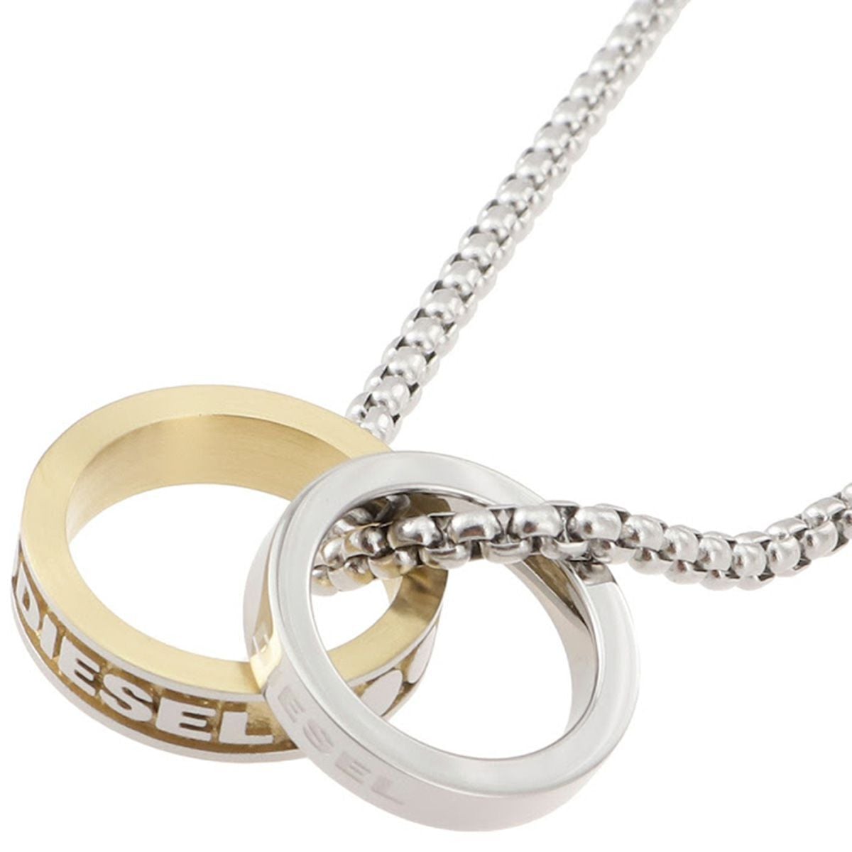 ディーゼル DIESEL ネックレス DX1233040 ダブル リング シルバー