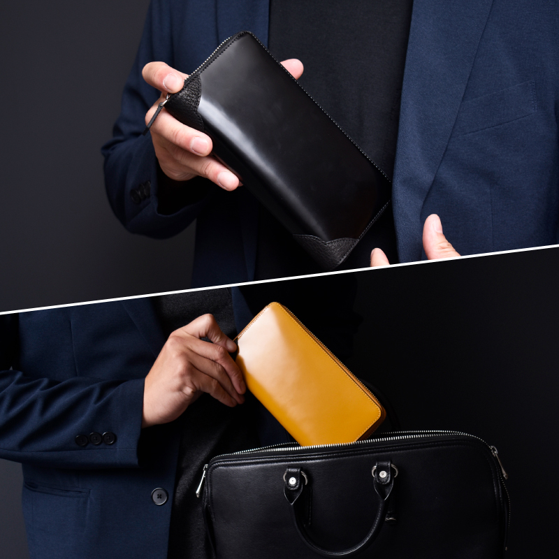 長財布 メンズ 本革 シャイニング レザー 艶 小銭入れに仕切り 大容量