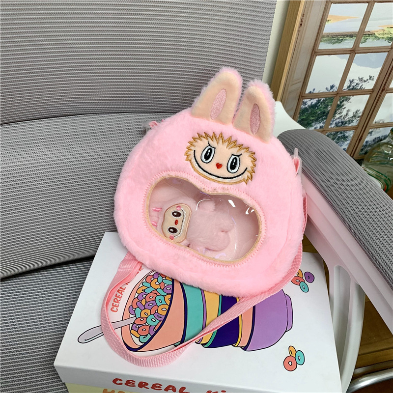 ラブブ レディース ショルダーバッグ ぬいぐるみ付き 斜め掛け 可愛い
