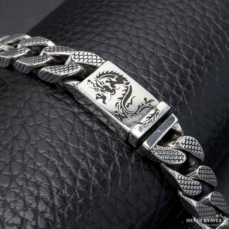 シルバー925 ドラゴンブレスレット バックル 龍ブレスレット 竜 辰