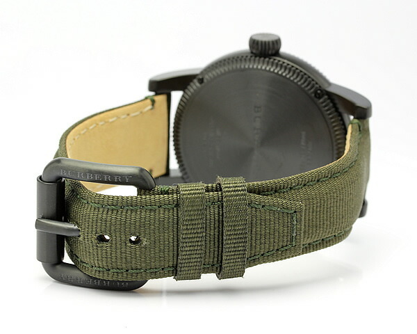 BURBERRY】バーバリー 腕時計 メンズ GMT 100M防水 カーキ 本革レザー