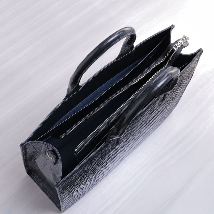 クロコダイル ビジネスバッグ メンズ 日本製 センター取り 2WAY